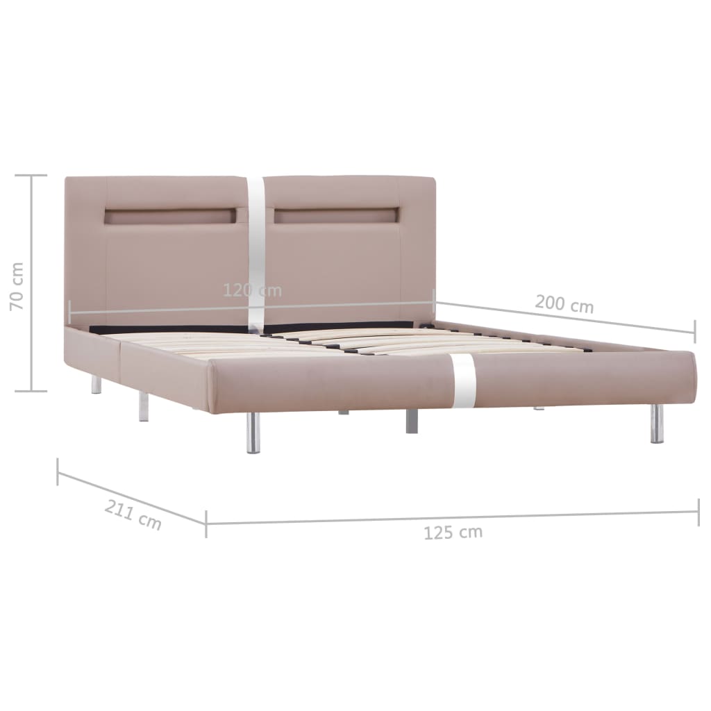 Okvir za krevet od umjetne kože LED boja cappuccina 120x200 cm