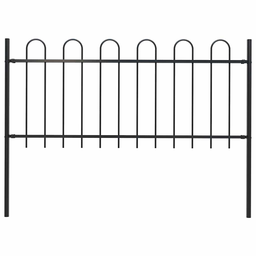 Vrtna ograda BOXTEL s obručem na vrhu čelik 181x100 cm crna