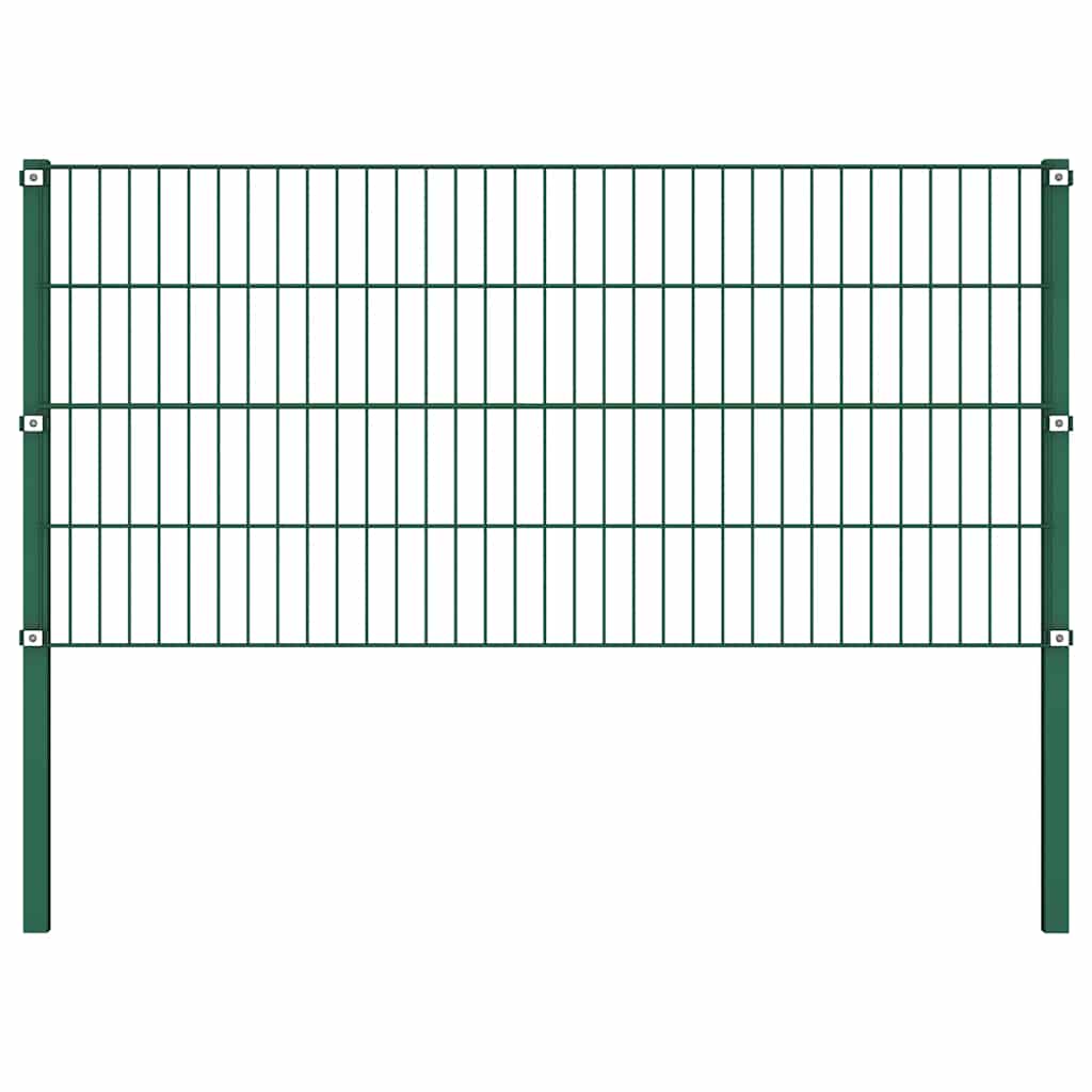 Ogradni panel sa stupovima od željeza 176,5 x 80 cm zelene boje