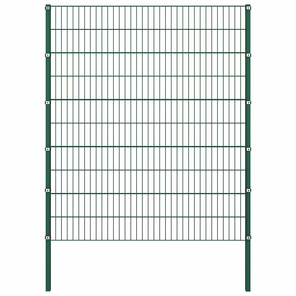 Ogradni panel sa stupovima od željeza 176,5 x 200 cm zelene boje