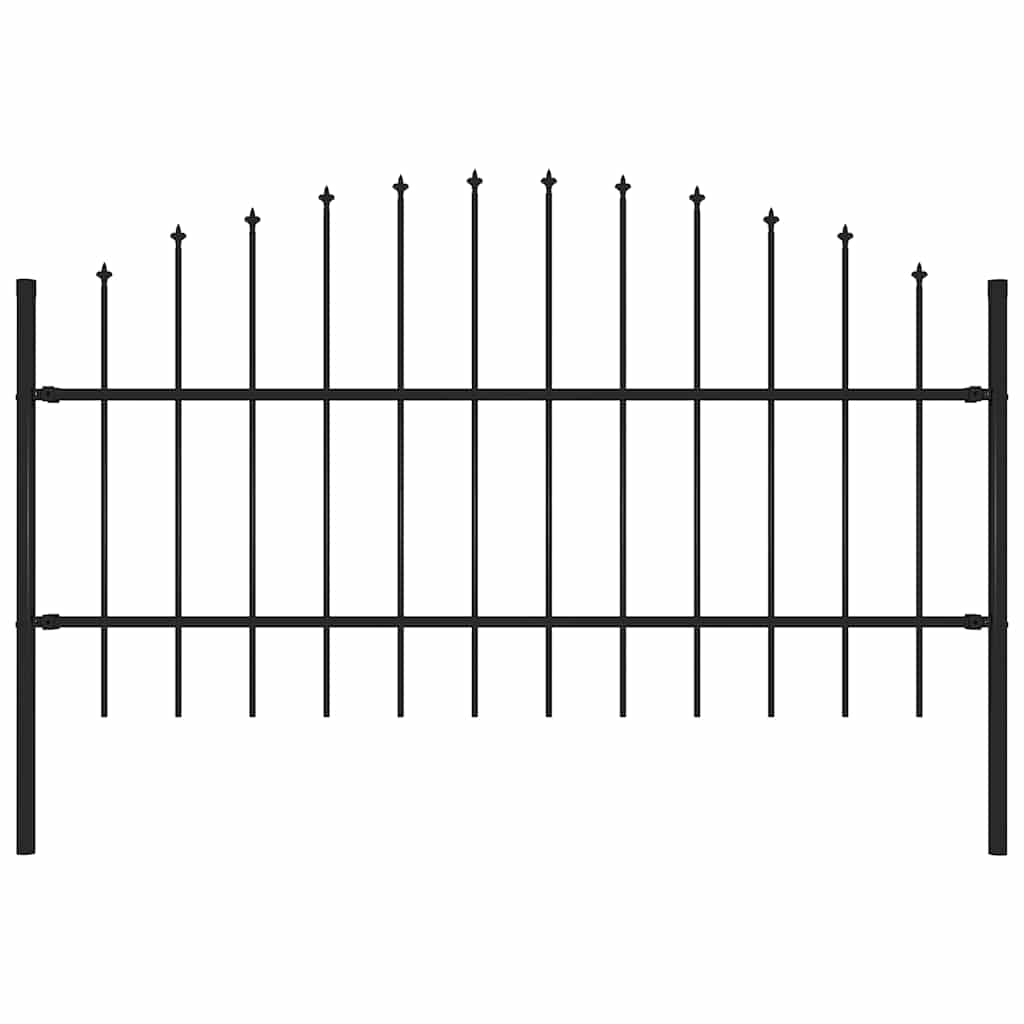 Vrtna ograda Woerden s vrhom koplja čelik 170x100 cm crna