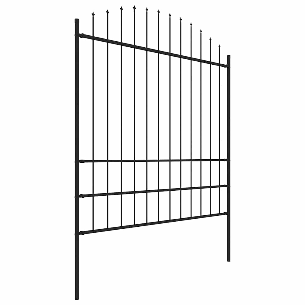 Vrtna ograda Woerden s vrhom koplja čelik 170x200 cm crna