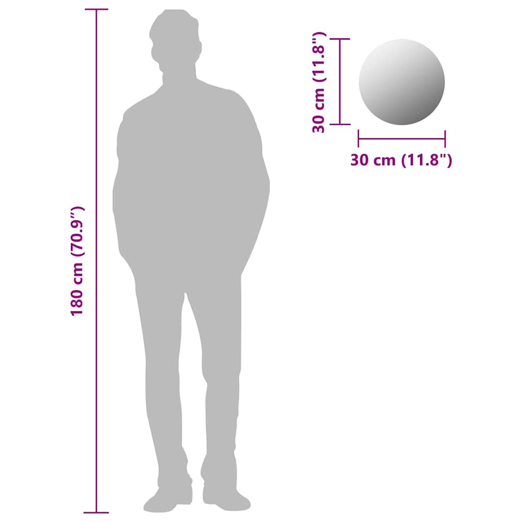 Okruglo ogledalo bez okvira 30 cm stakleno