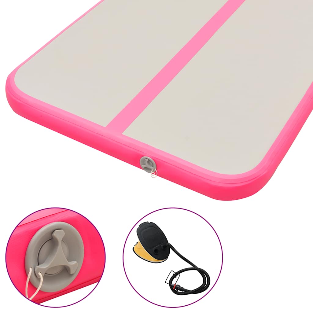Strunjača na napuhavanje s crpkom 300 x 100 x 10 cm PVC roza