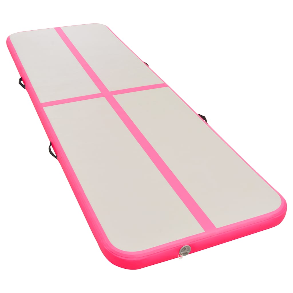 Strunjača na napuhavanje s crpkom 500 x 100 x 10 cm PVC roza