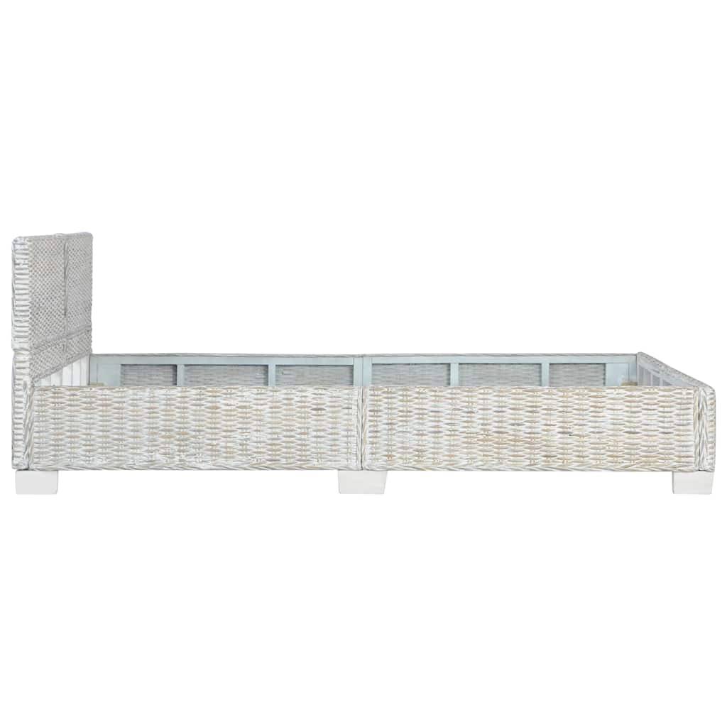 Okvir za krevet od prirodnog ratana sivi 140 x 200 cm