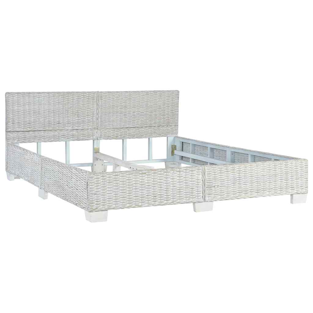 Okvir za krevet od prirodnog ratana sivi 160 x 200 cm