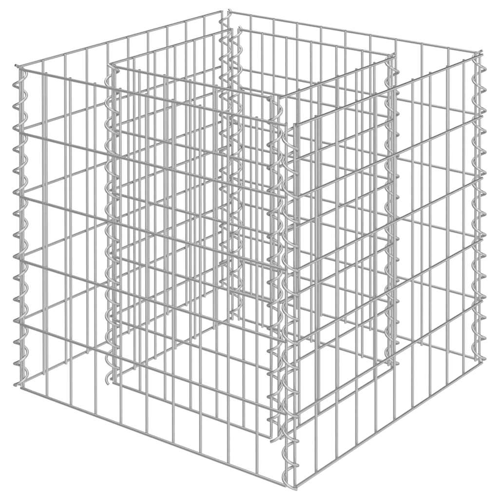 Gabionska sadilica od pocinčanog čelika 50 x 50 x 50 cm