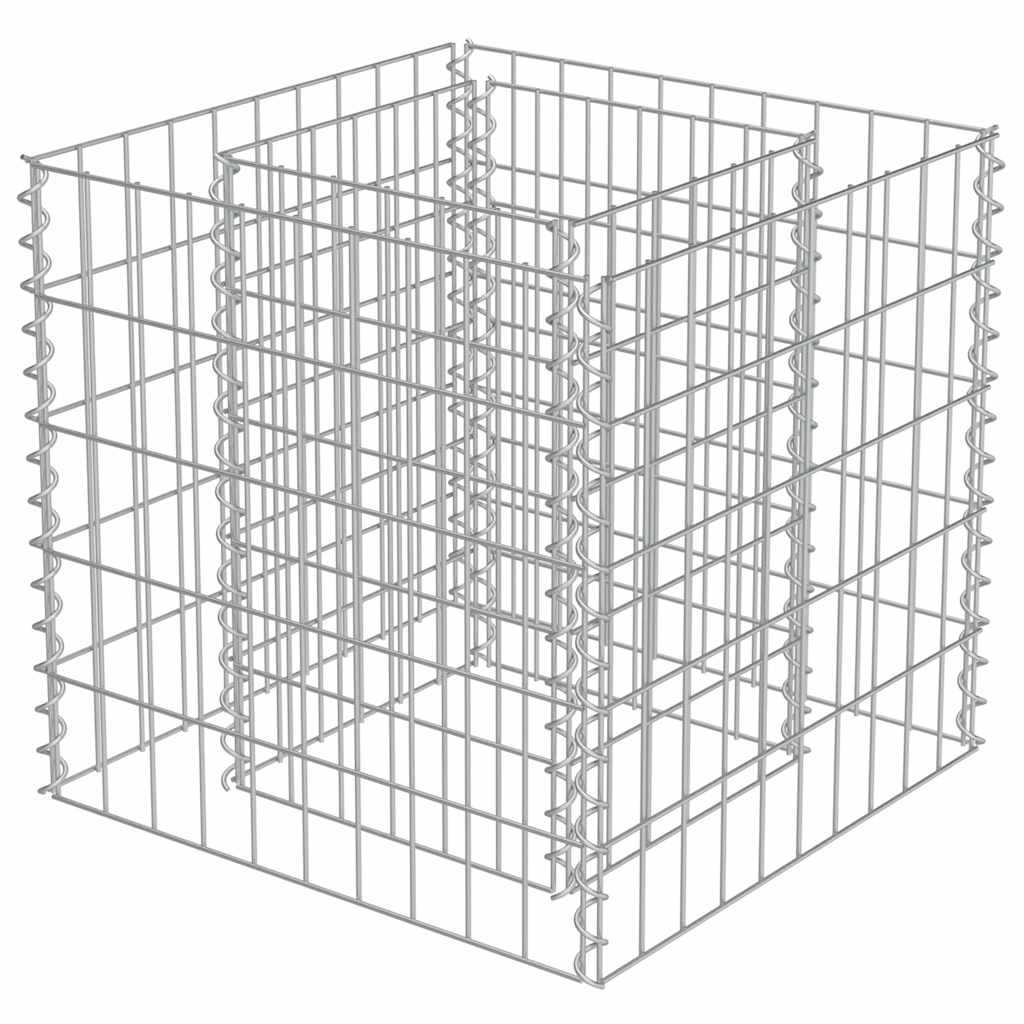 Gabionska sadilica od pocinčanog čelika 50 x 50 x 50 cm