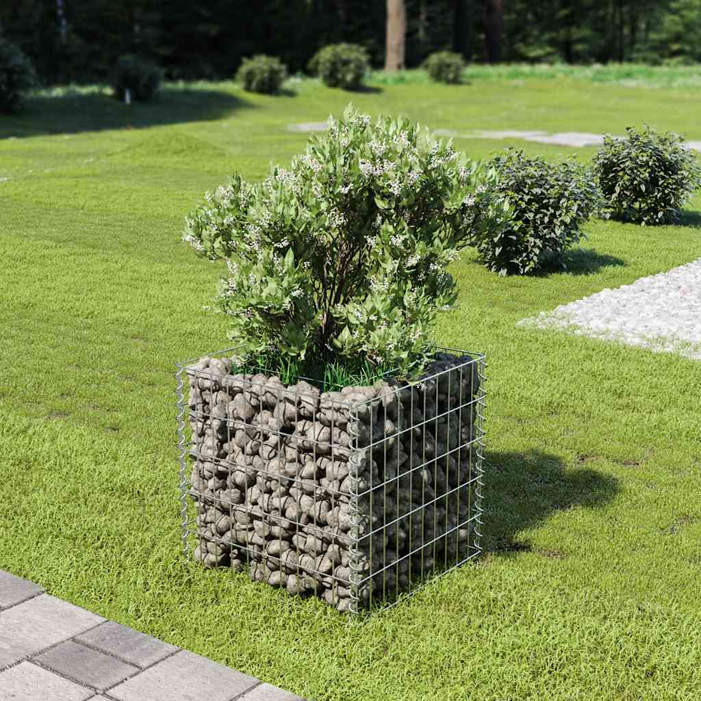 Gabionska sadilica od pocinčanog čelika 50 x 50 x 50 cm