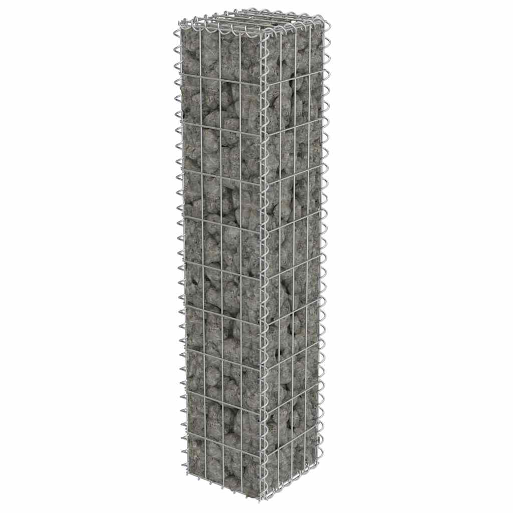 Gabionski zid s poklopcima od pocinčanog čelika 20 x 20 x 100 cm