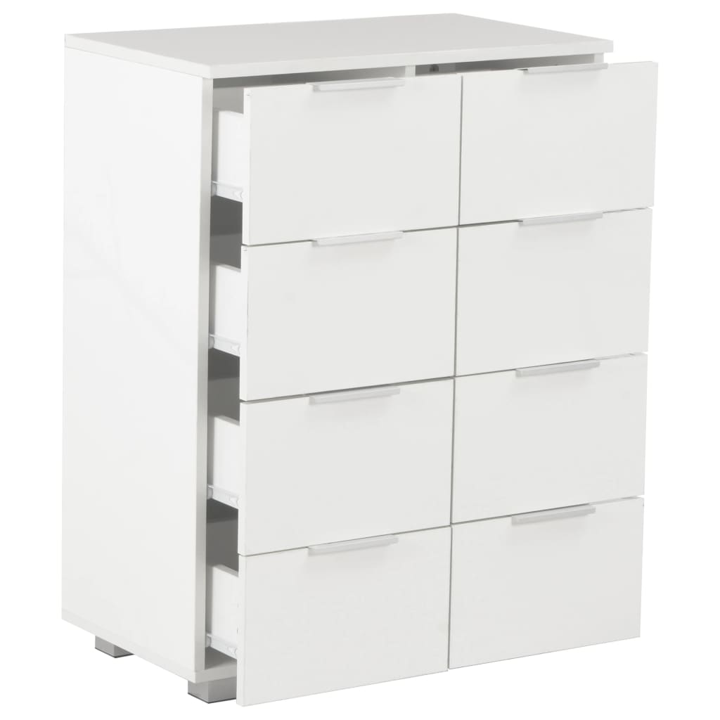 Komoda visoki sjaj bijela 60 x 35 x 80 cm od konstruiranog drva