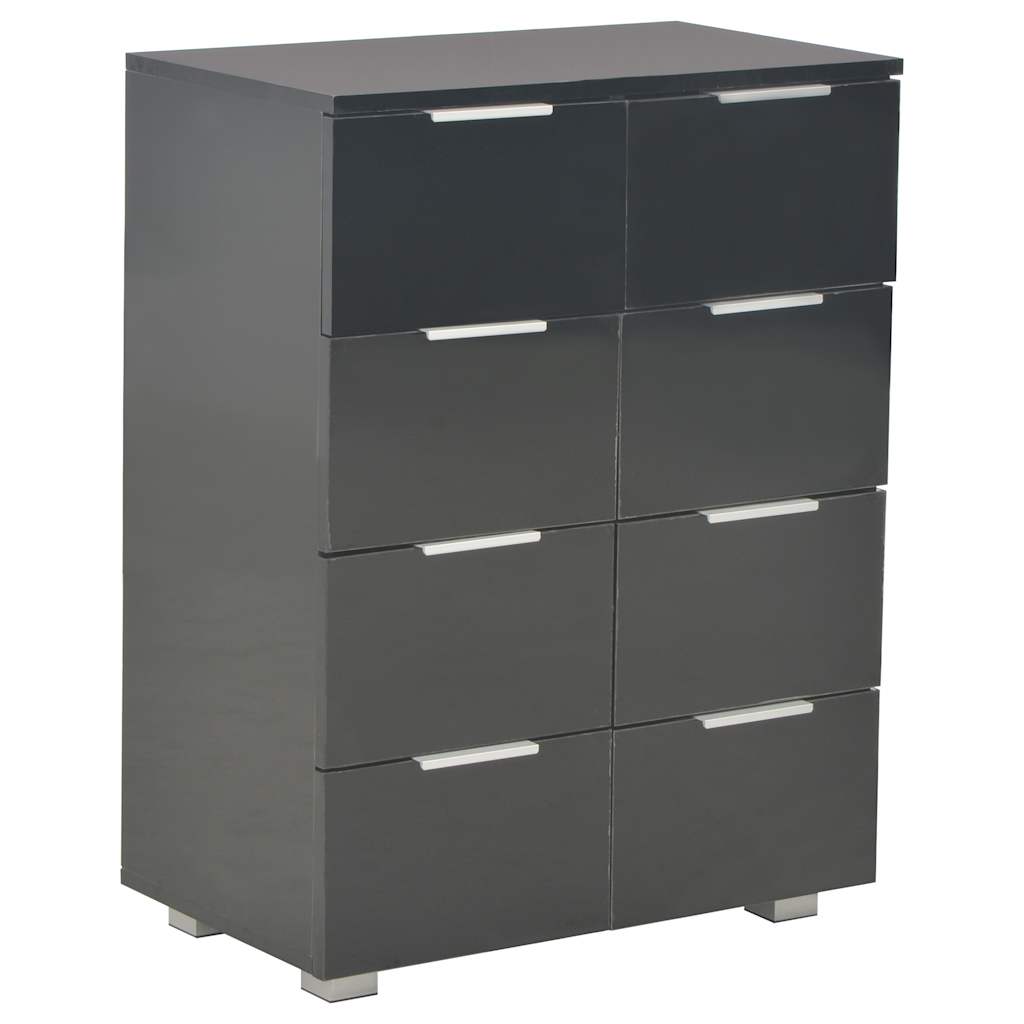 Komoda visoki sjaj crna 60 x 35 x 80 cm od konstruiranog drva
