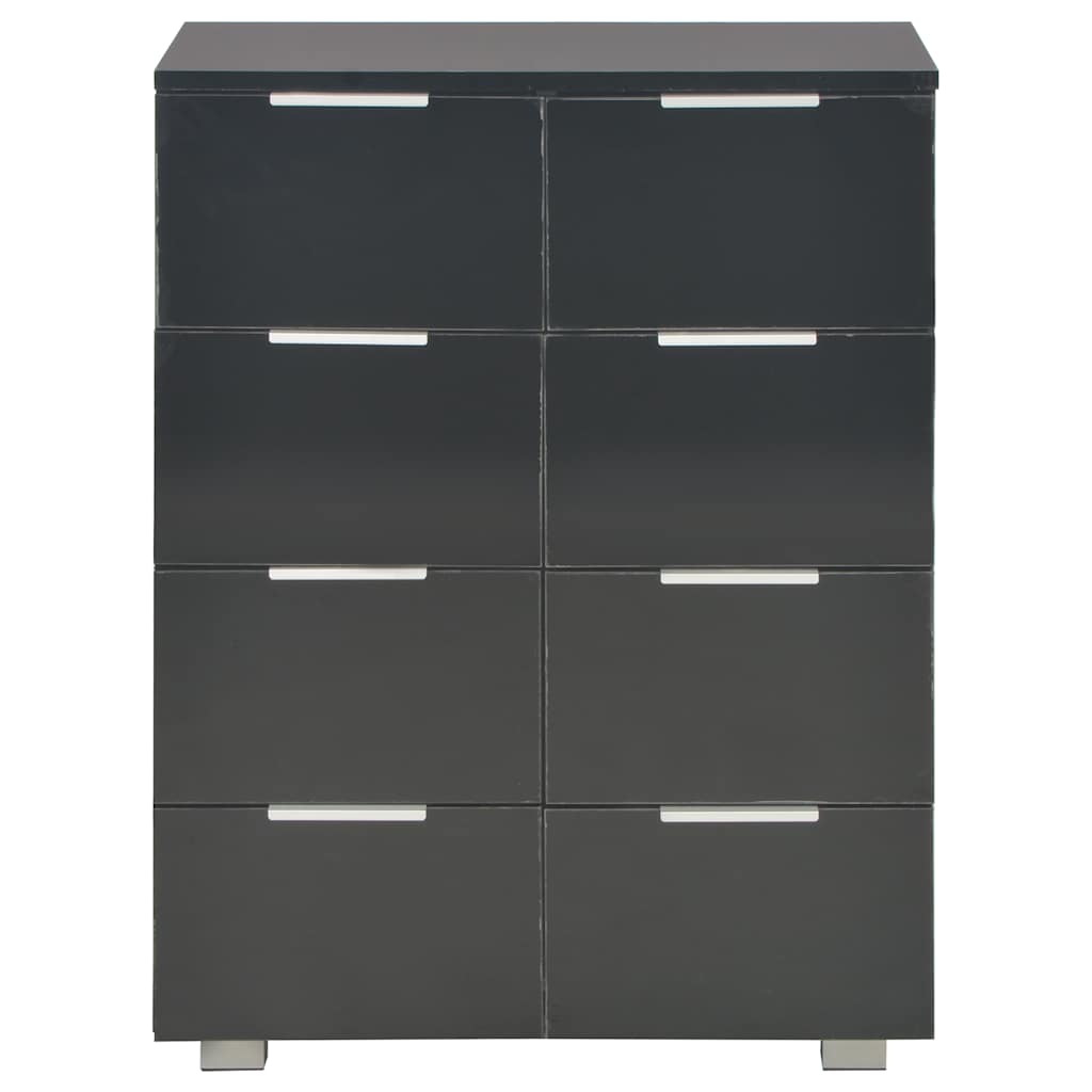 Komoda visoki sjaj crna 60 x 35 x 80 cm od konstruiranog drva