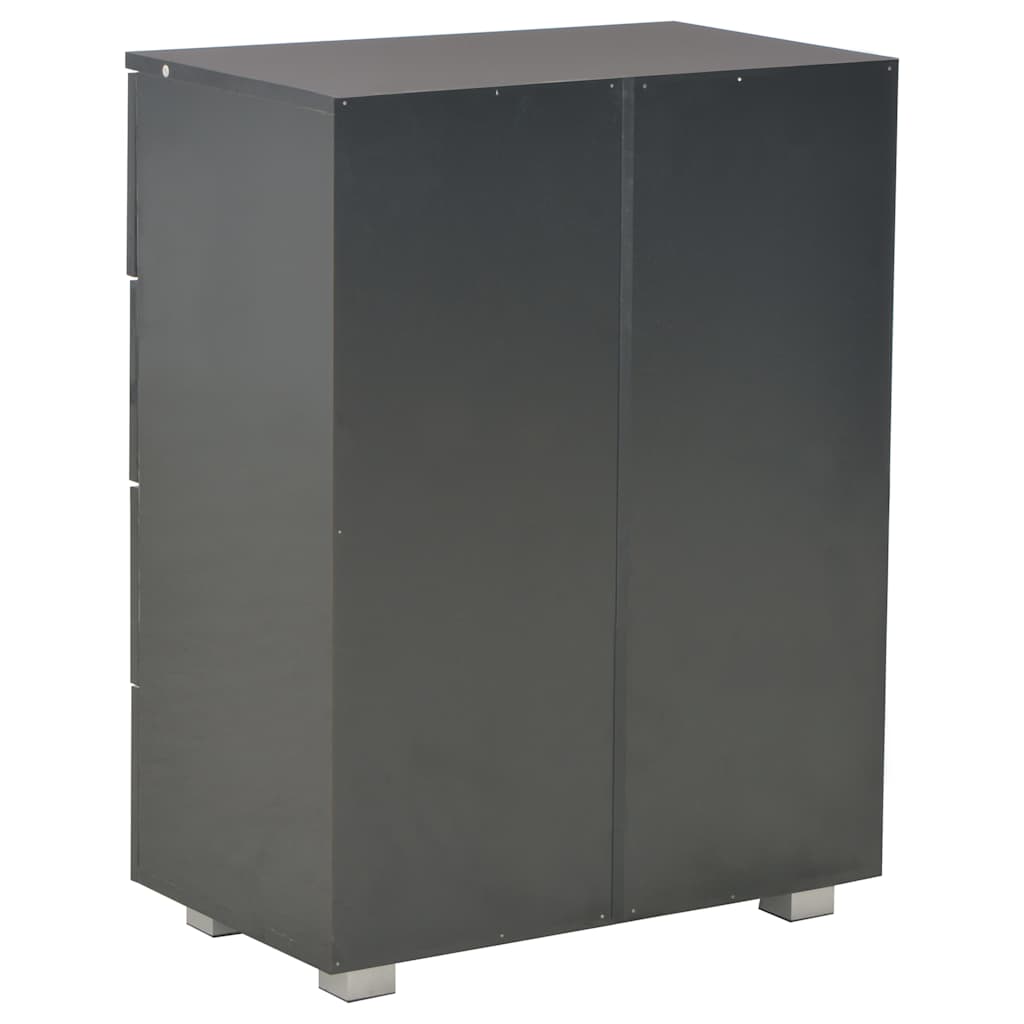 Komoda visoki sjaj crna 60 x 35 x 80 cm od konstruiranog drva