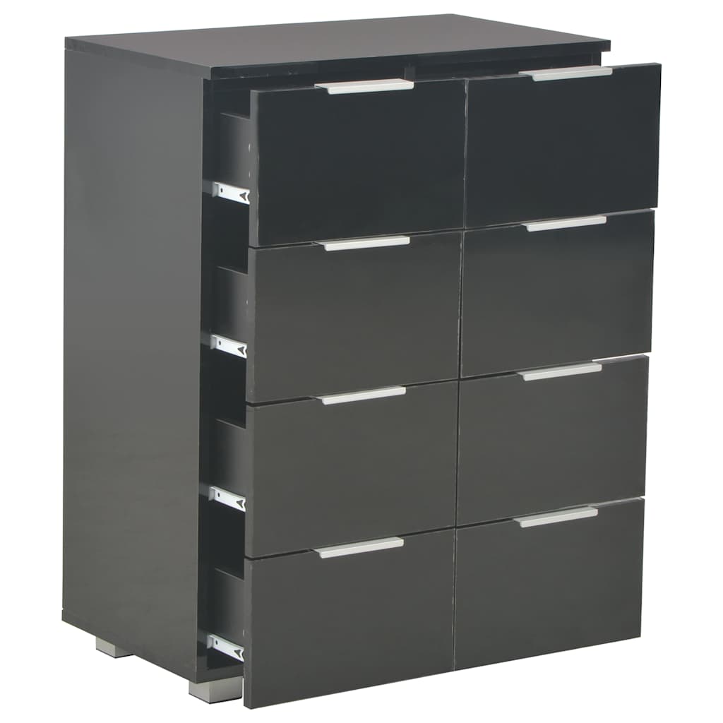 Komoda visoki sjaj crna 60 x 35 x 80 cm od konstruiranog drva
