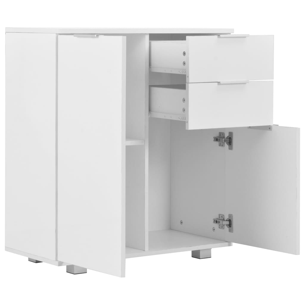 Komoda visoki sjaj bijela 71 x 35 x 80 cm od konstruiranog drva