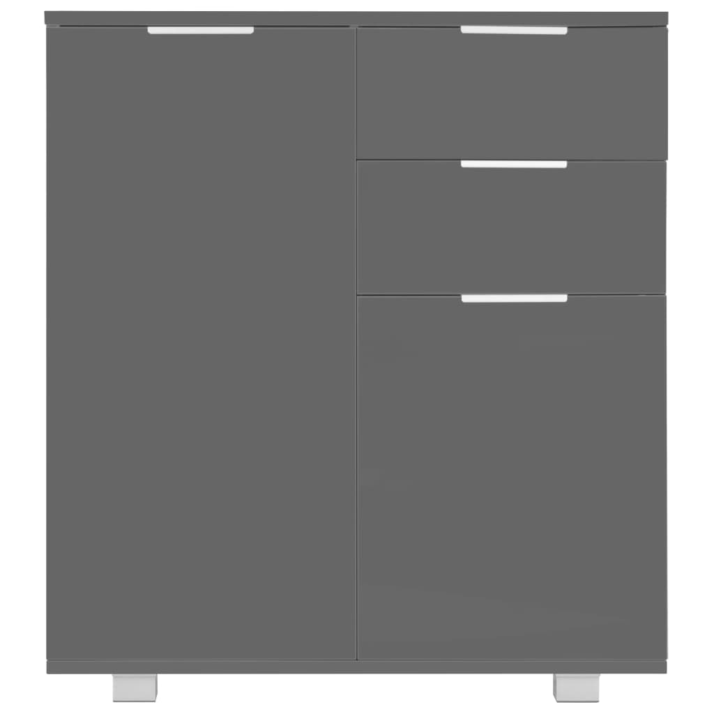 Komoda visoki sjaj siva 71x35x80 cm od konstruiranog drva