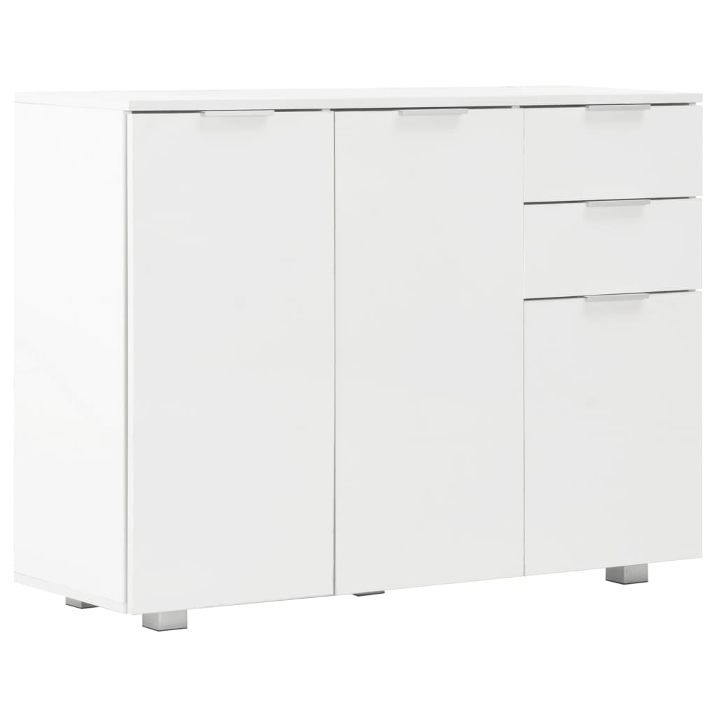 Komoda visoki sjaj bijela 107x35x80,5 cm