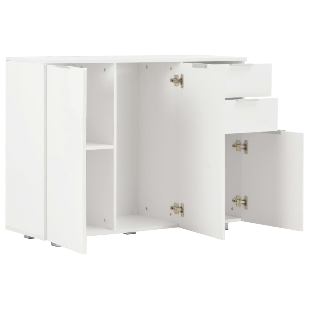 Komoda visoki sjaj bijela 107x35x80,5 cm