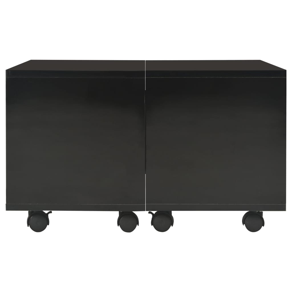 Stolić za kavu visoki sjaj crni 60x60x35 cm konstruirano drvo