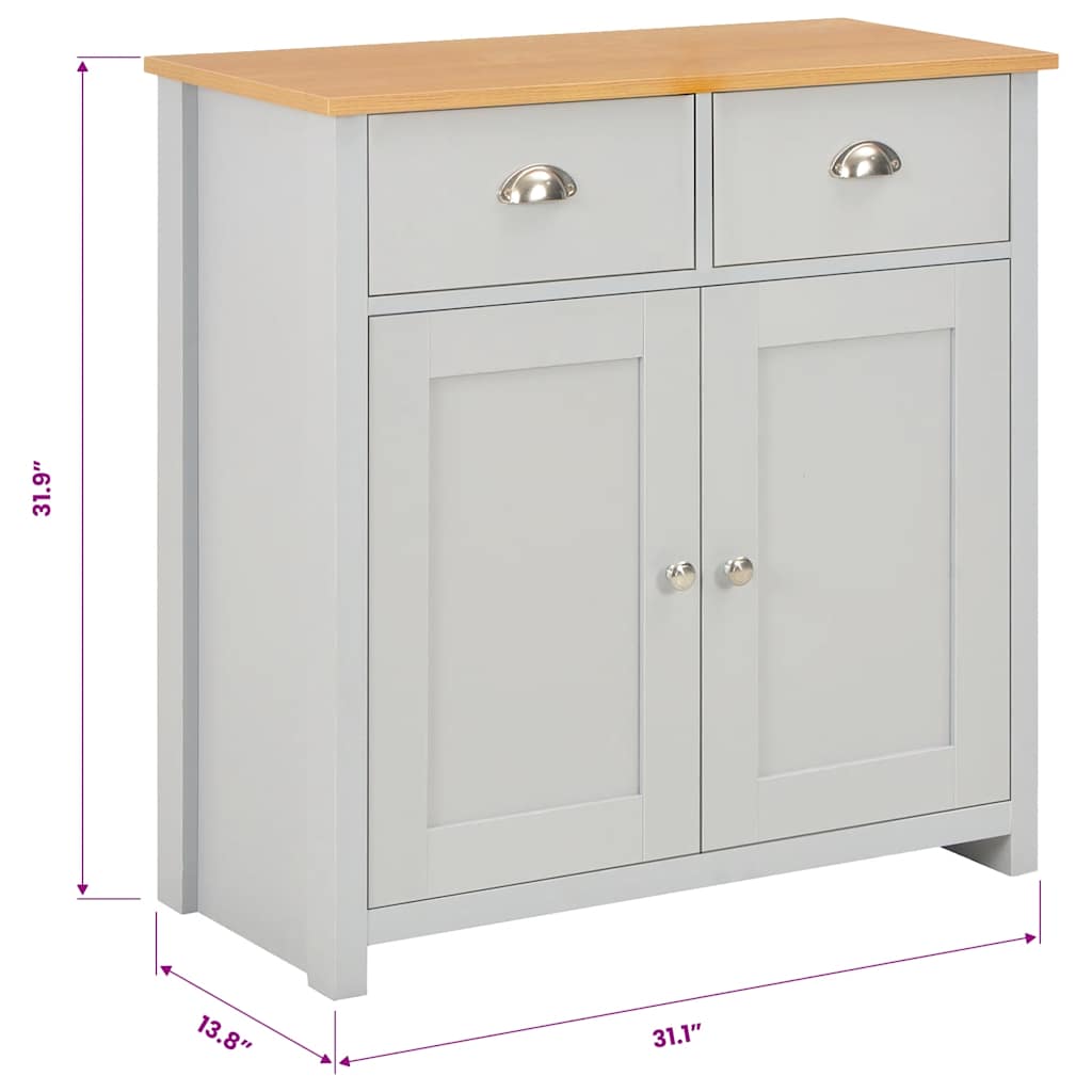 Komoda siva 79 x 35 x 81 cm