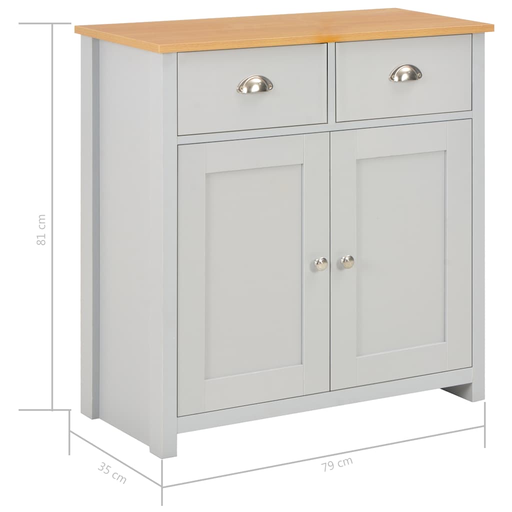 Komoda siva 79 x 35 x 81 cm