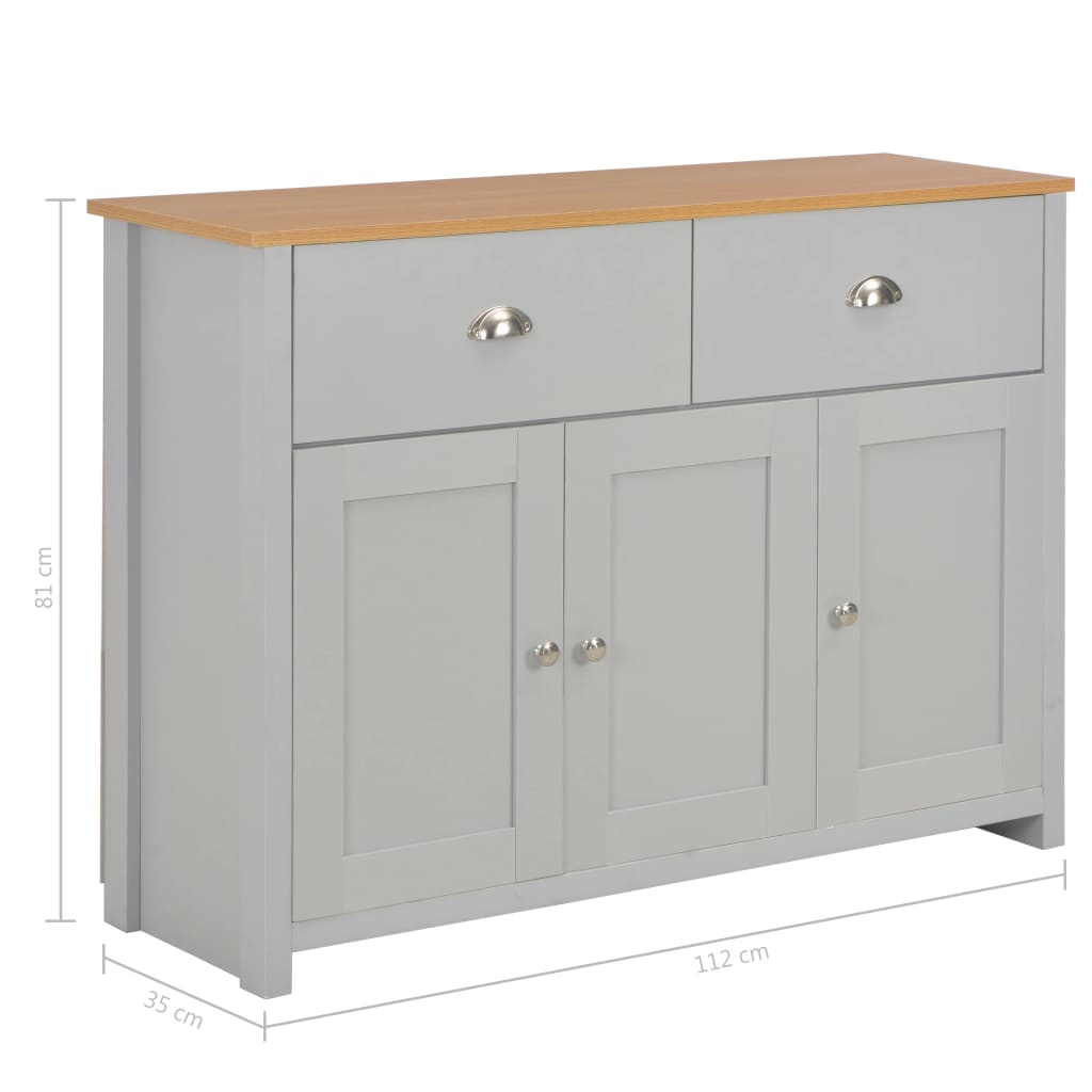 Komoda siva 112 x 35 x 81 cm