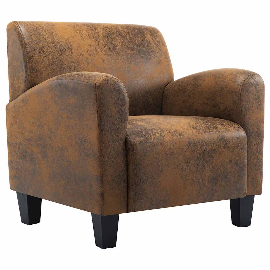 Sofa fotelja smeđa 70x69x72 cm umjetna koža brušena koža