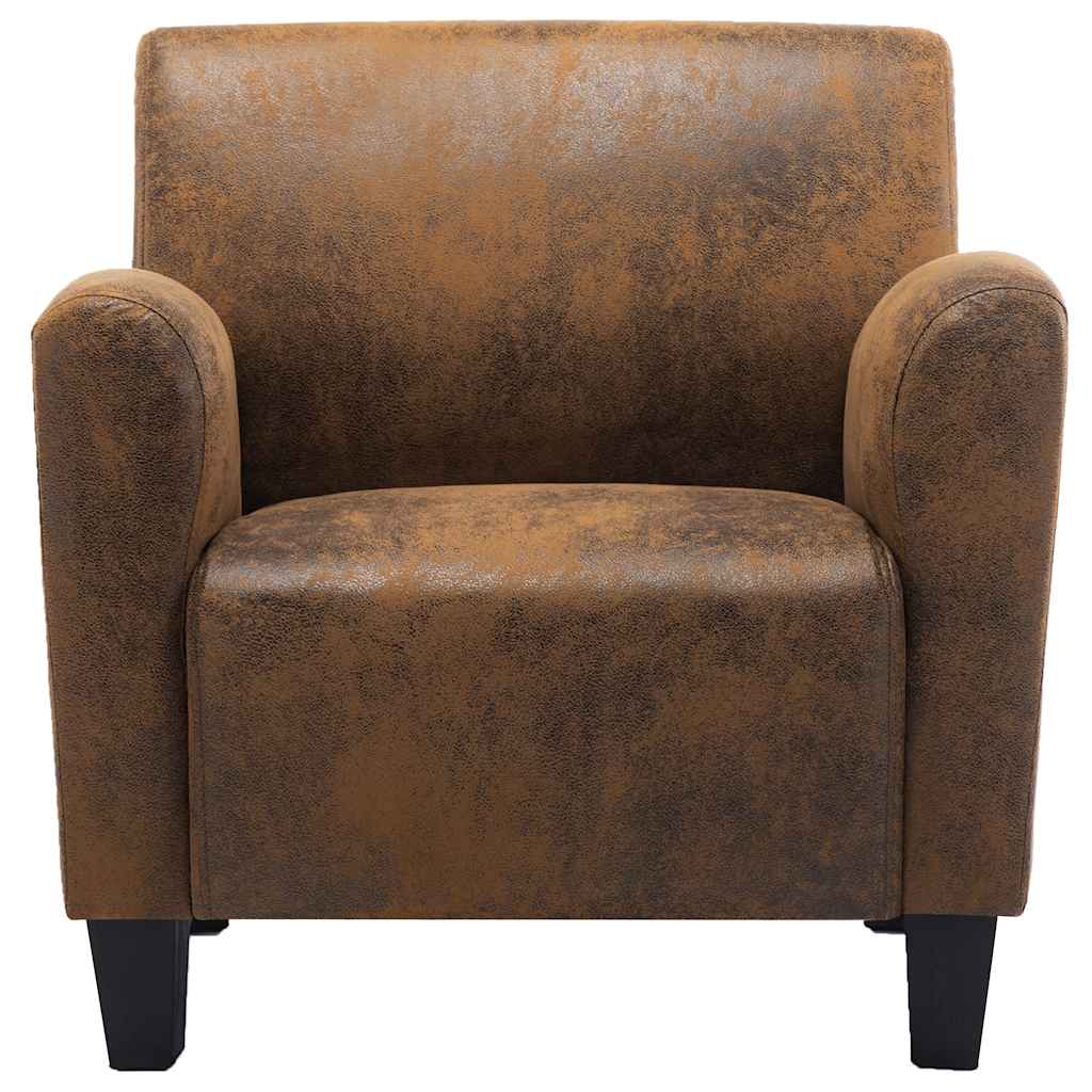 Sofa fotelja smeđa 70x69x72 cm umjetna koža brušena koža