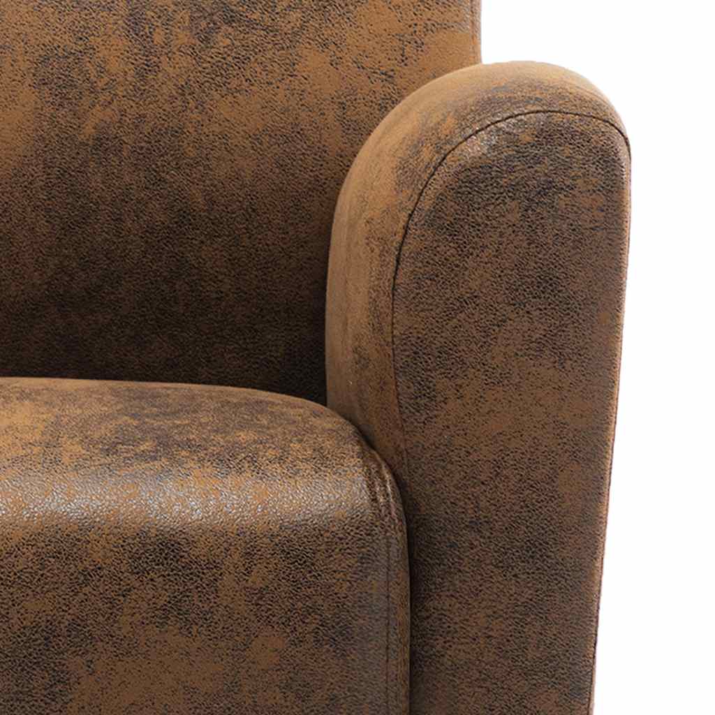 Sofa fotelja smeđa 70x69x72 cm umjetna koža brušena koža