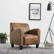 Sofa fotelja smeđa 70x69x72 cm umjetna koža brušena koža