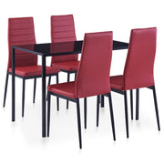Petodijelni blagovaonski set crvena boja vina