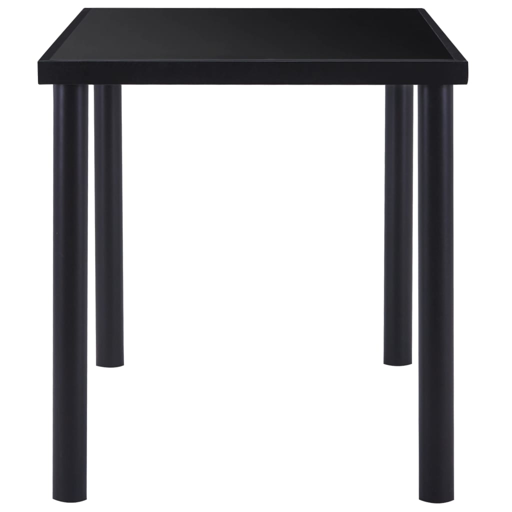 Blagovaonski stol crni 140 x 70 x 75 cm od kaljenog stakla