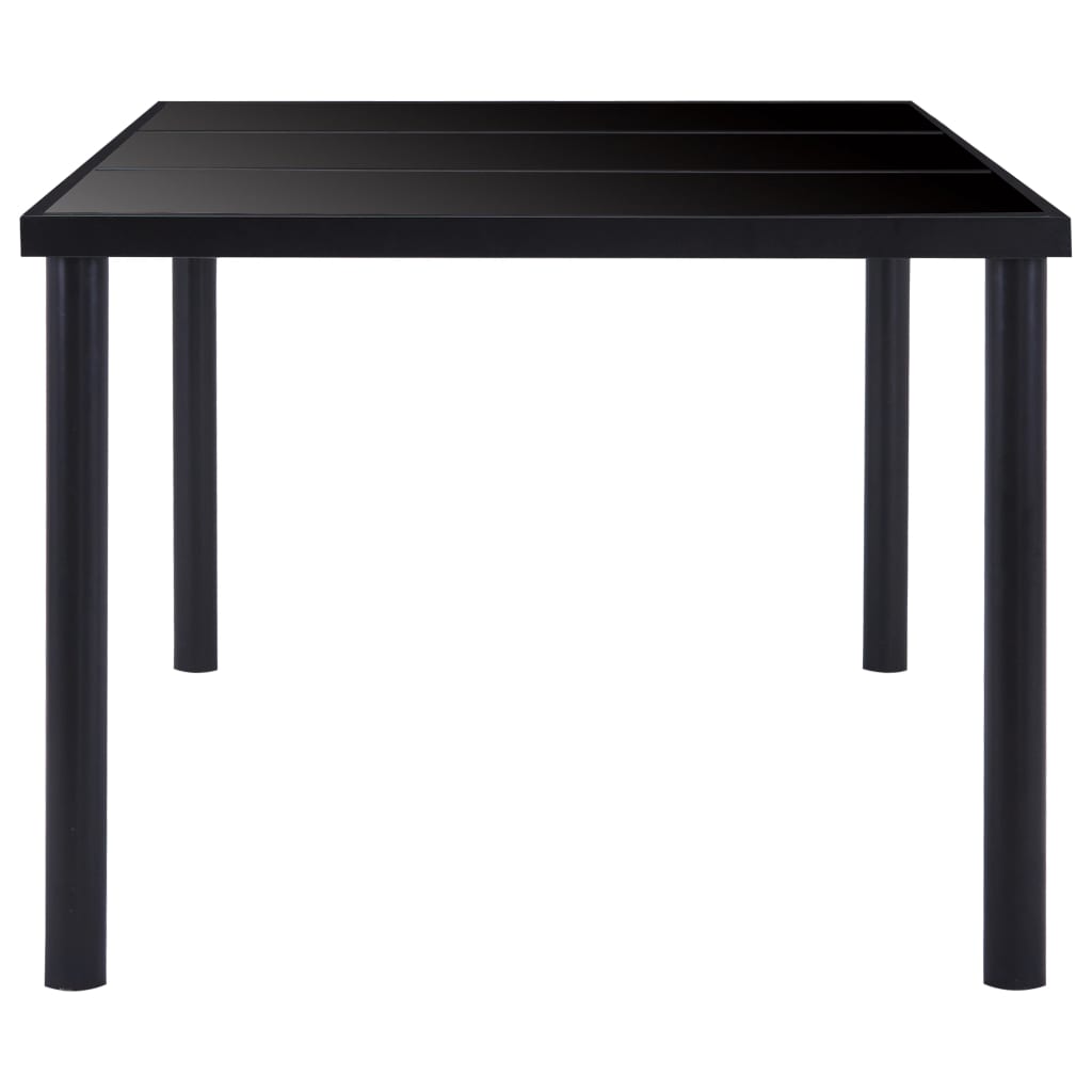 Blagovaonski stol crni 160 x 80 x 75 cm od kaljenog stakla