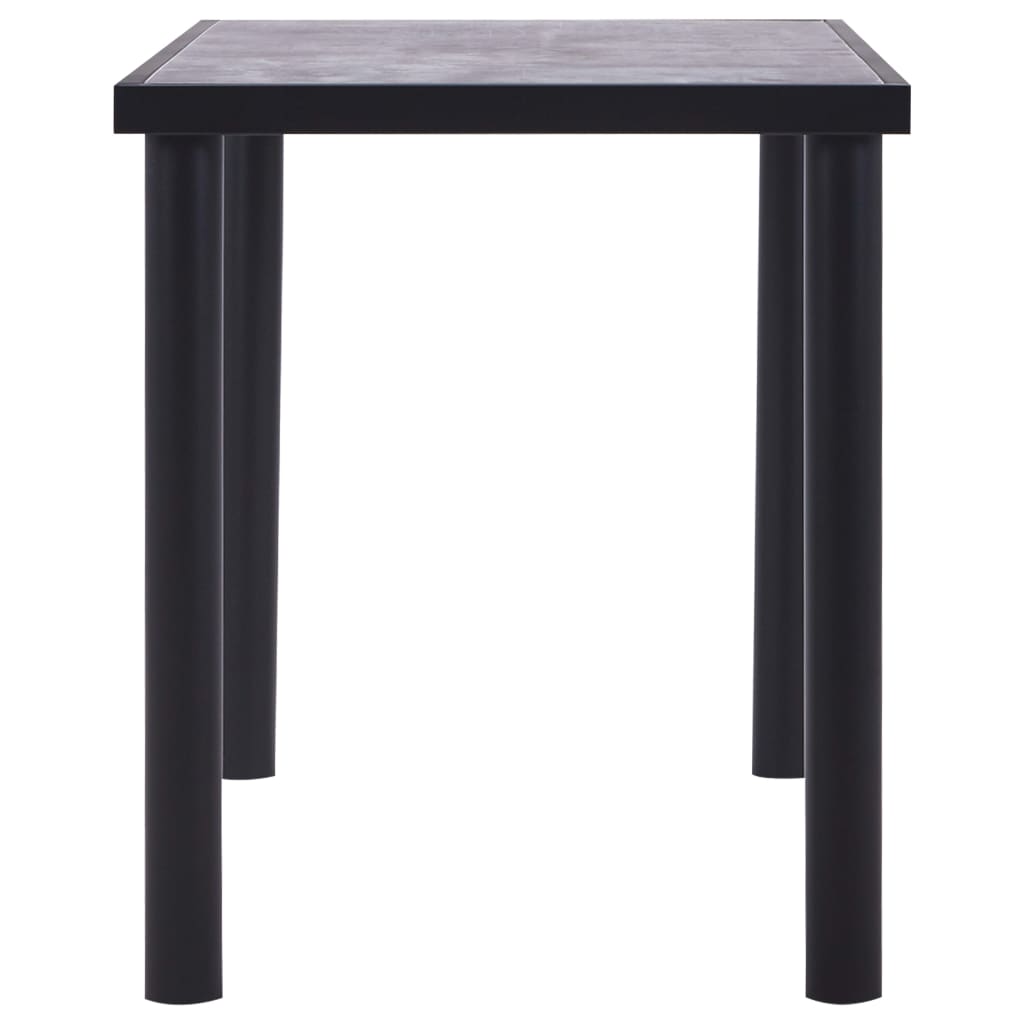 Blagovaonski stol crni i siva boja betona 120 x 60 x 75 MDF