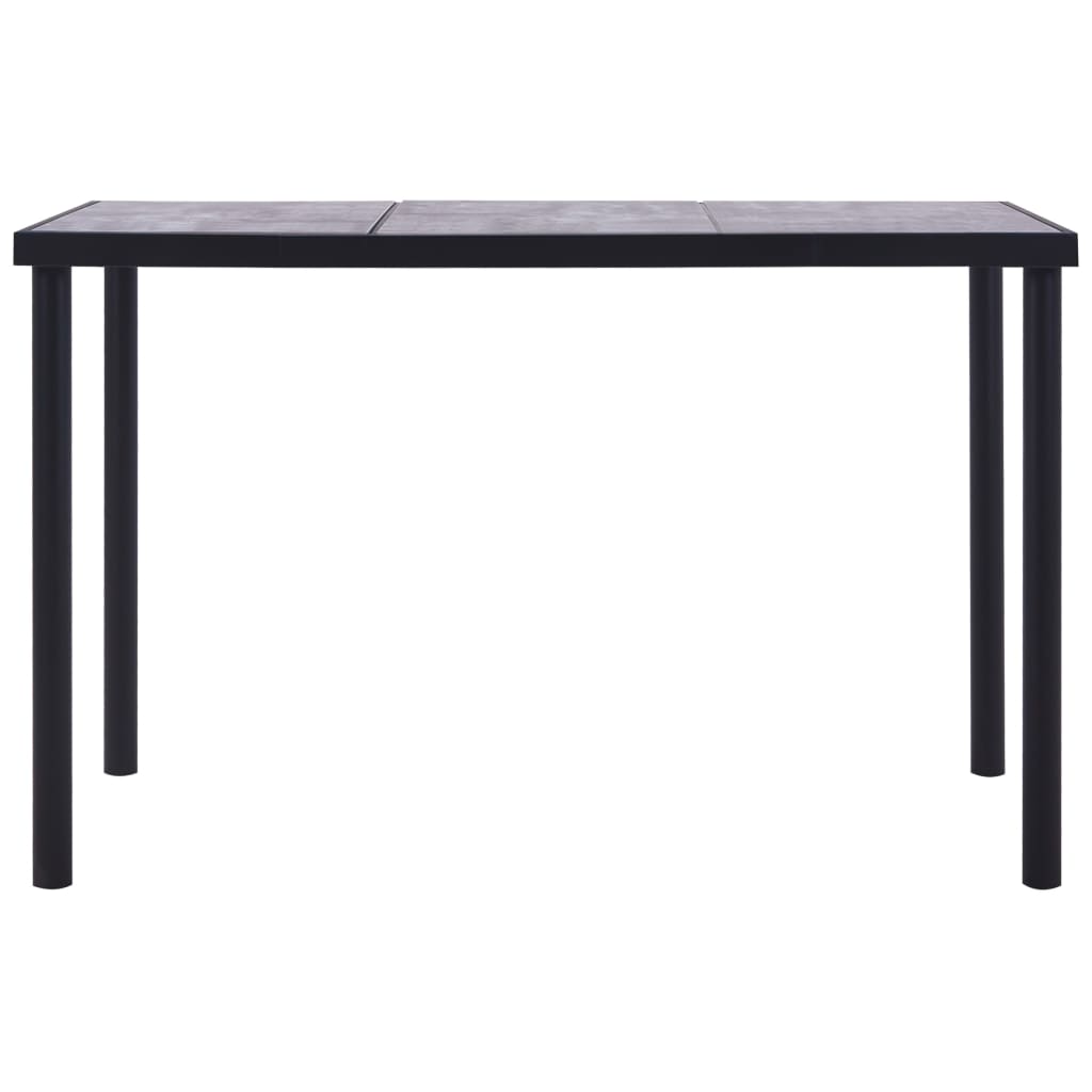 Blagovaonski stol crni i siva boja betona 160 x 80 x 75 MDF