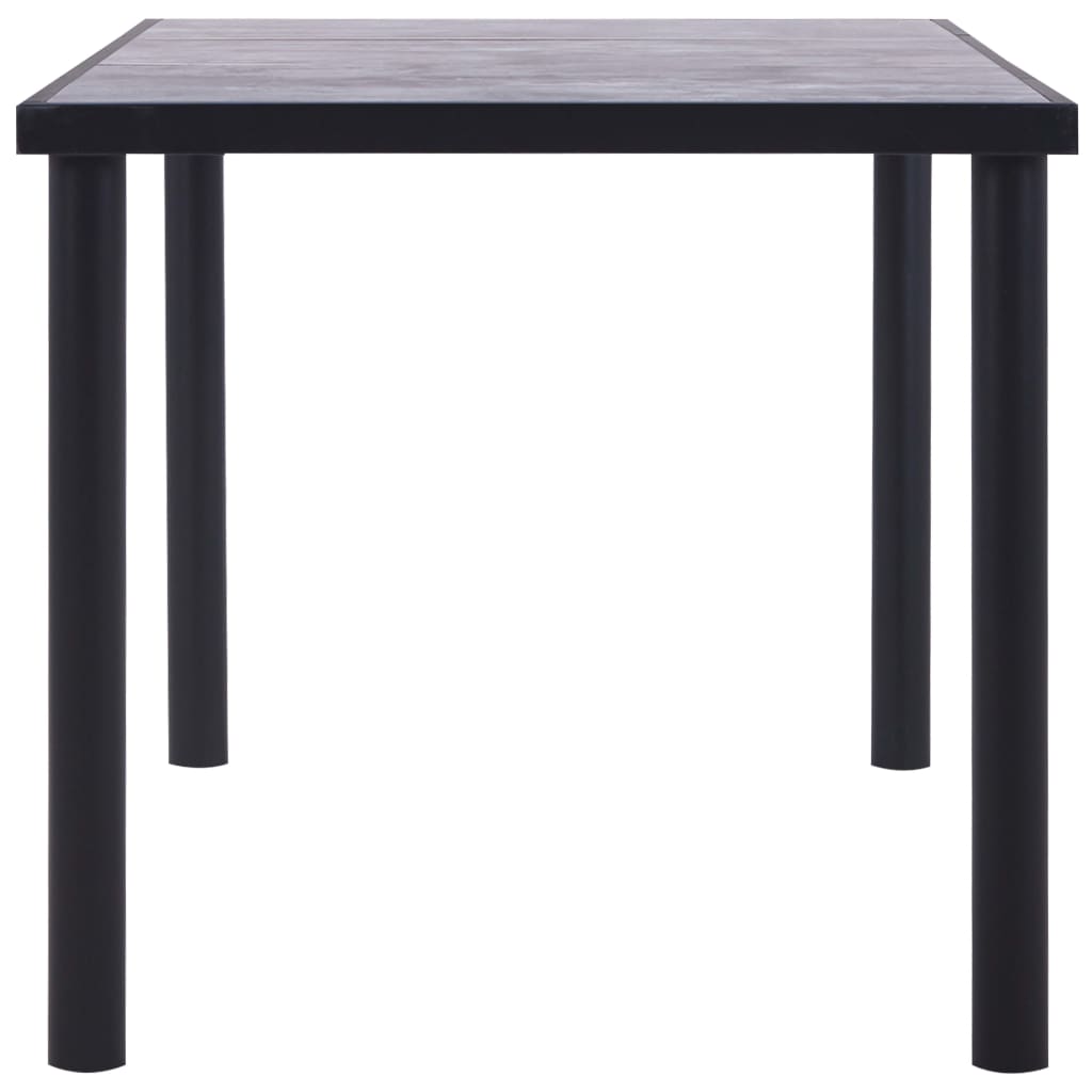 Blagovaonski stol crni i siva boja betona 160 x 80 x 75 MDF