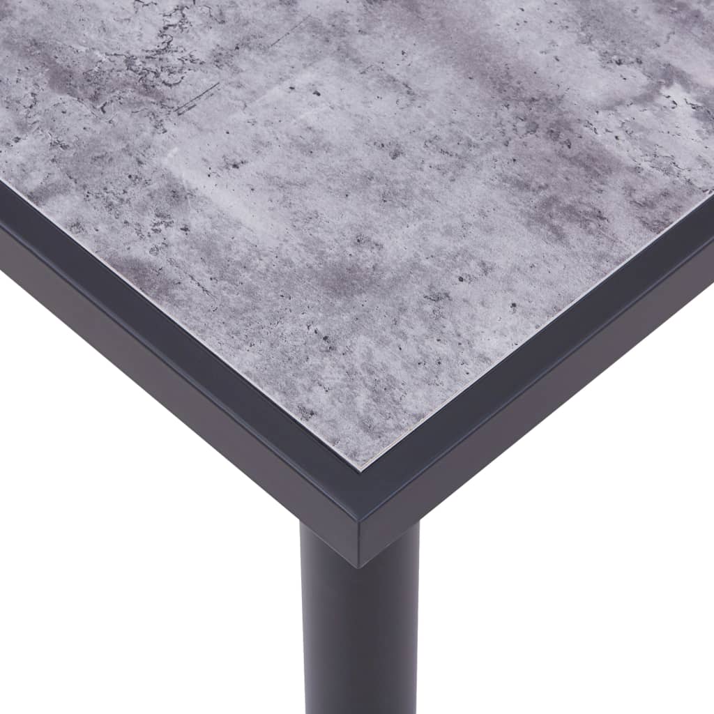 Blagovaonski stol crni i siva boja betona 180 x 90 x 75 cm MDF