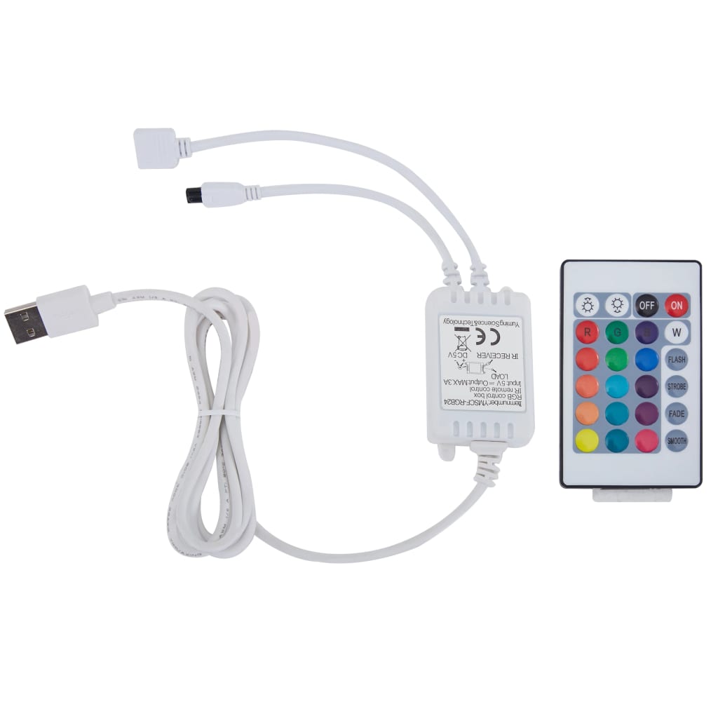 Okvir za krevet od umjetne kože LED bijelo-crni 90 x 200 cm