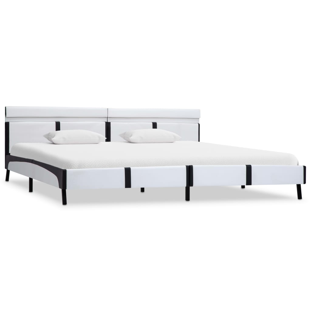 Okvir za krevet od umjetne kože LED bijeli 180 x 200 cm