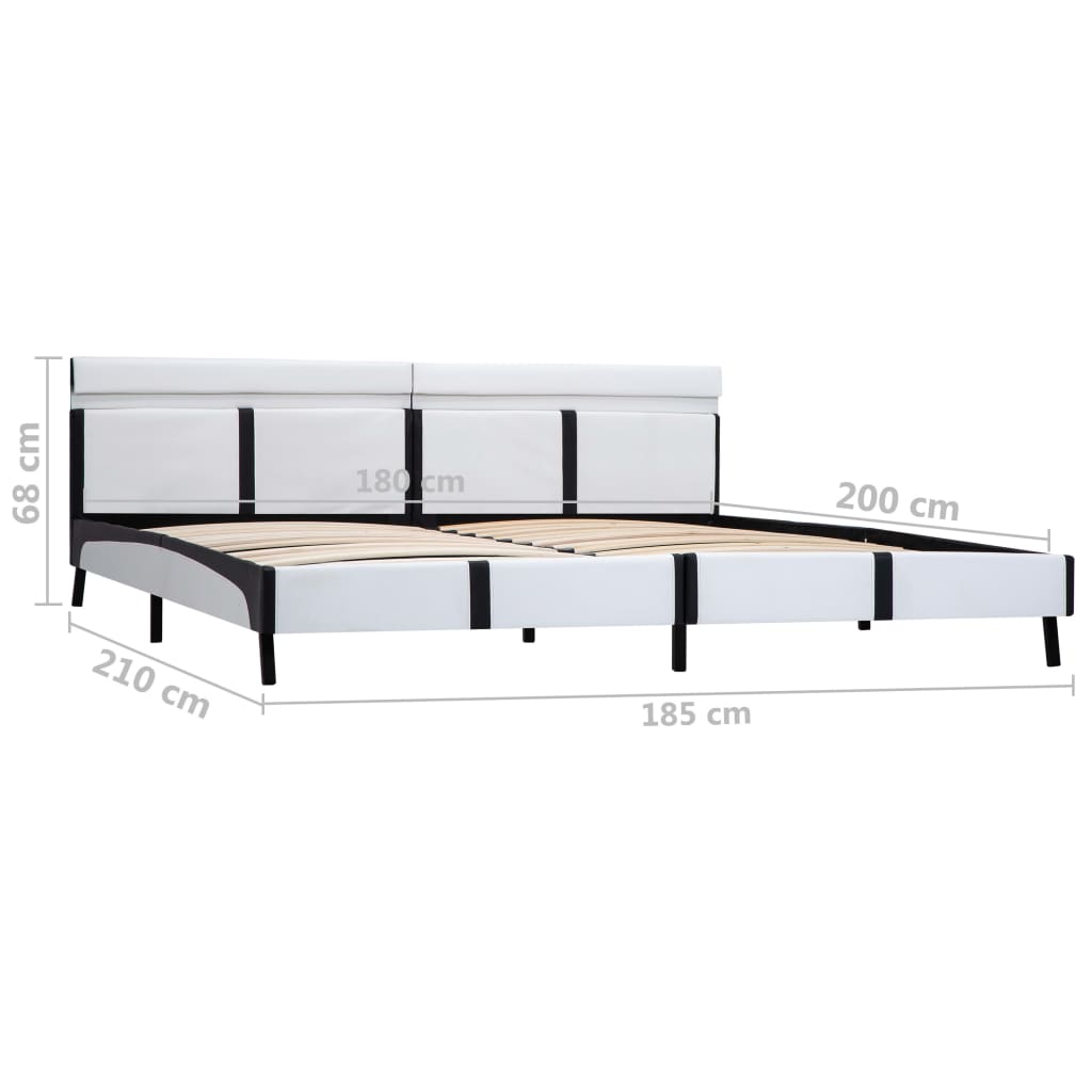 Okvir za krevet od umjetne kože LED bijeli 180 x 200 cm