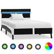 Okvir za krevet od umjetne kože s LED svjetlom crni 90 x 200 cm