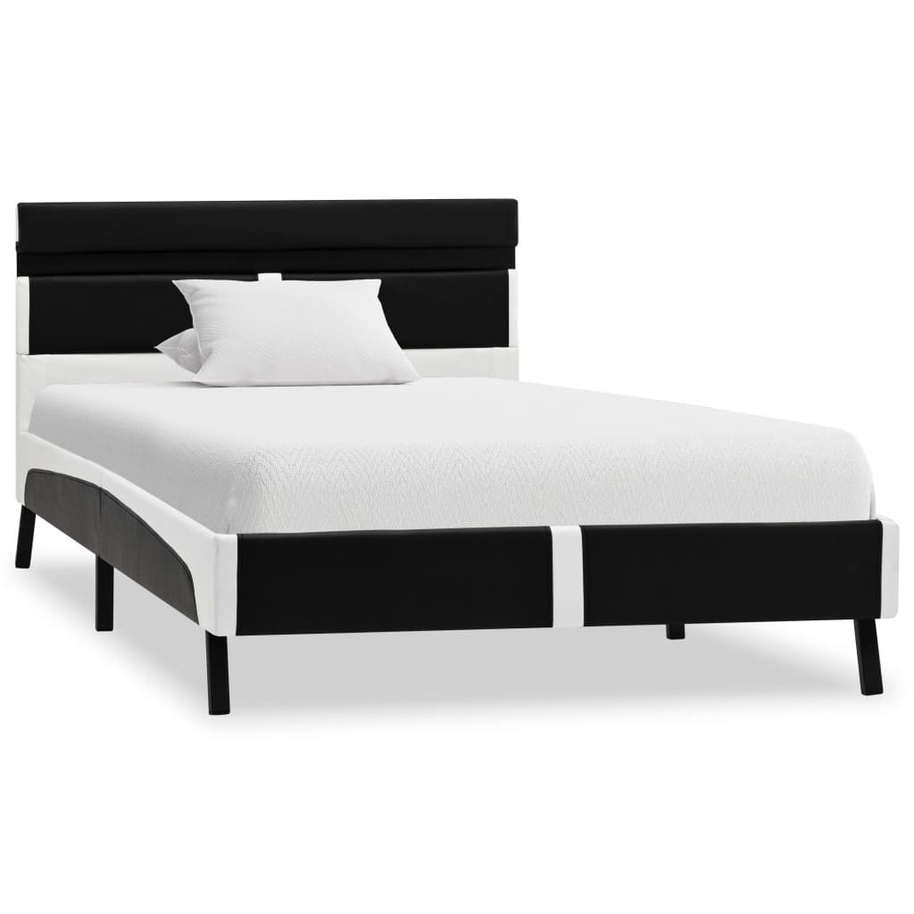 Okvir za krevet od umjetne kože s LED svjetlom crni 90 x 200 cm