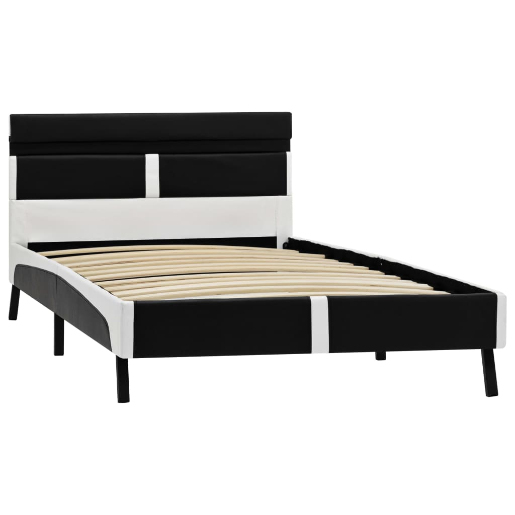 Okvir za krevet od umjetne kože s LED svjetlom crni 90 x 200 cm