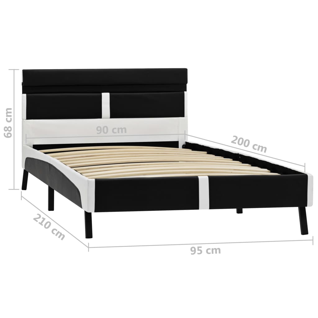 Okvir za krevet od umjetne kože s LED svjetlom crni 90 x 200 cm