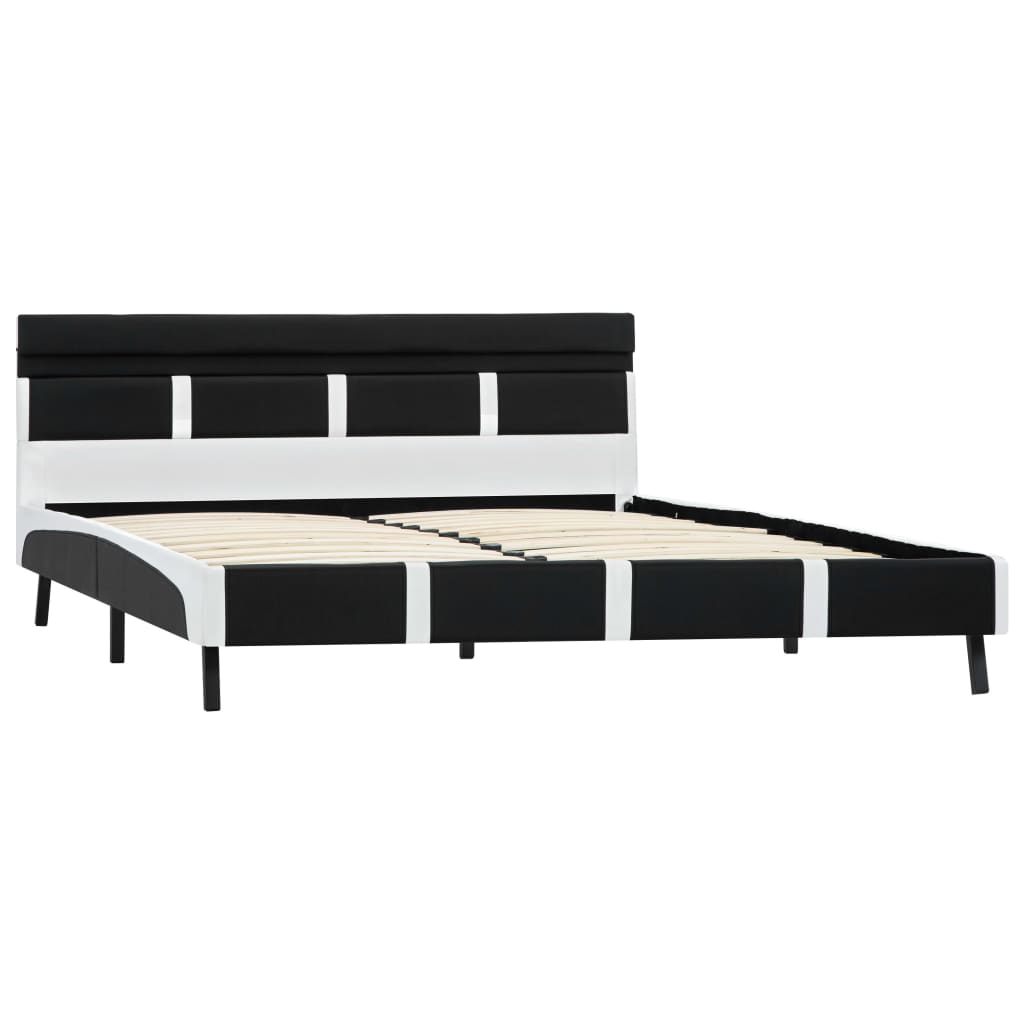 Okvir za krevet od umjetne kože s LED svjetlom crni 140x200 cm