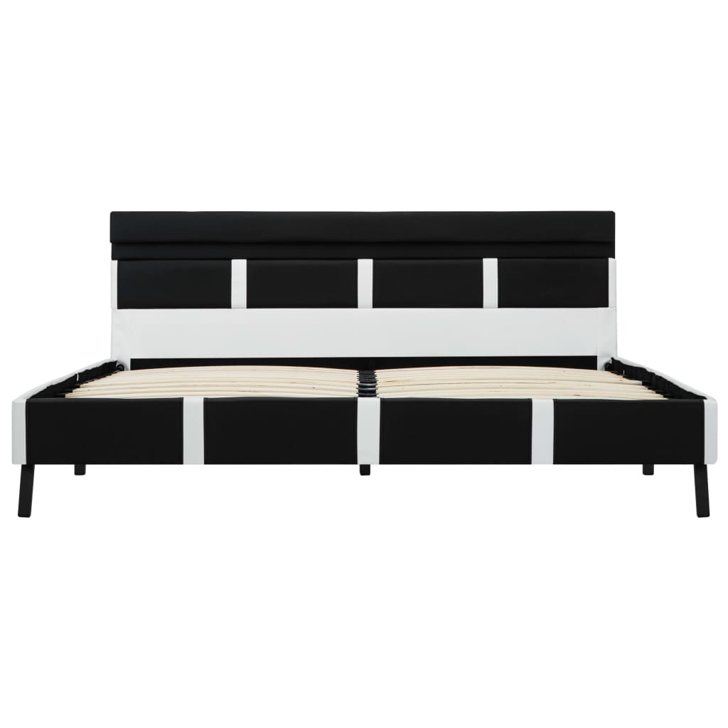 Okvir za krevet od umjetne kože s LED svjetlom crni 140x200 cm