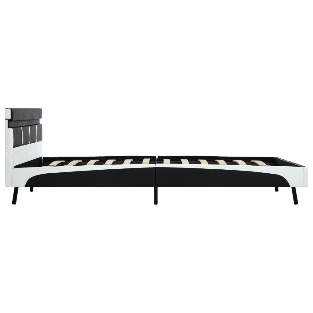 Okvir za krevet od umjetne kože s LED svjetlom crni 140x200 cm