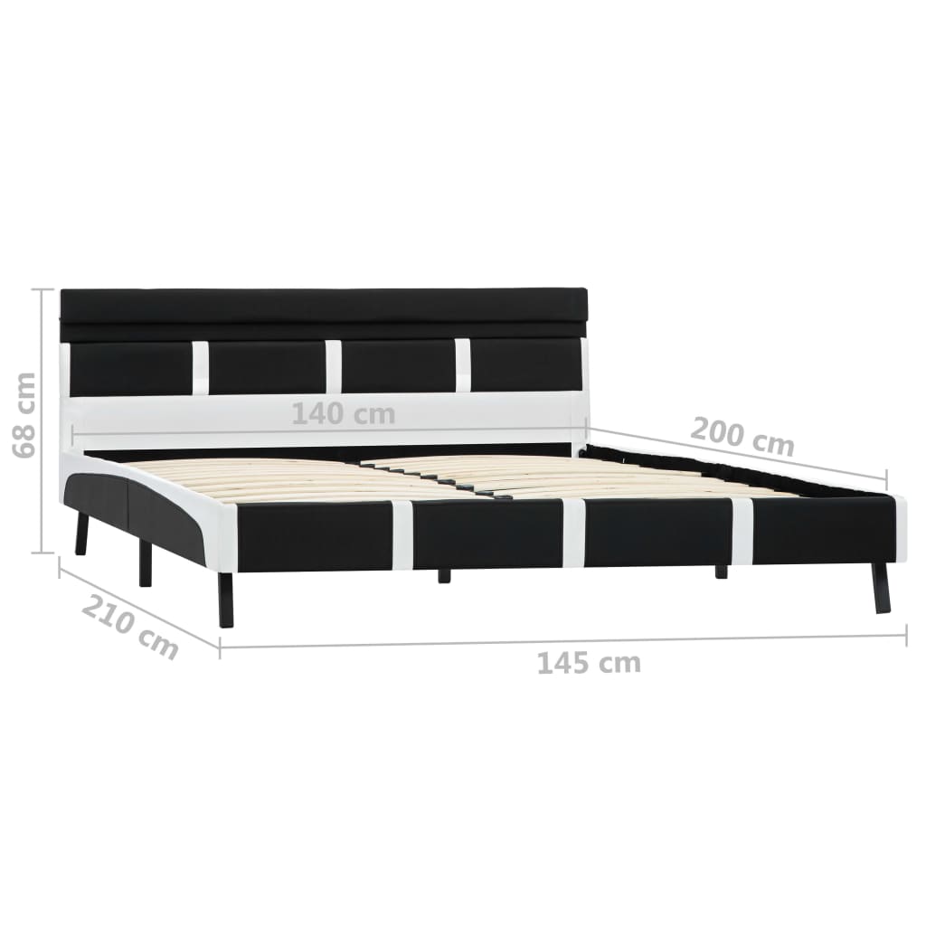 Okvir za krevet od umjetne kože s LED svjetlom crni 140x200 cm